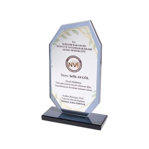 Özcan Tasarım Öğretmene Plaket - Kişiye Özel Plaket - Cam Plaket - Kristal Plaket