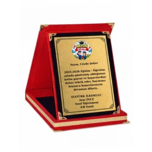 Kişiye Özel Plaket - Kişiye Özel Kadife Plaket - Mezuniyet Plaketi - Büyük Boy Plaket ( 16 X 21 )