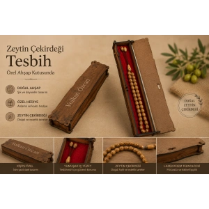 Kişiye Özel Tesbih Kutusu - Zeytin Çekirdeği Tesbiği - El Yapımı Tesbih