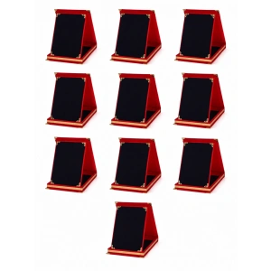 Toplu Plaket - Kırmızı Kadife Plaket - Metalsiz Boş Plaket ( 10 Adet )