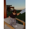 Çizgili unisex pantolon