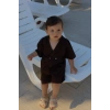 Kahve Keten İkili Takım