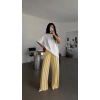 Sarı Çizgili Anne Pantalon