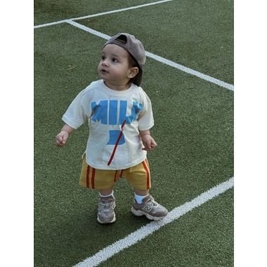 Milk Baskılı Şortlu Takım