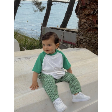 Çizgili Yeşil Pantolon