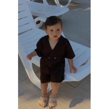 Kahve Keten İkili Takım