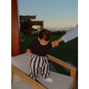 Çizgili unisex pantolon