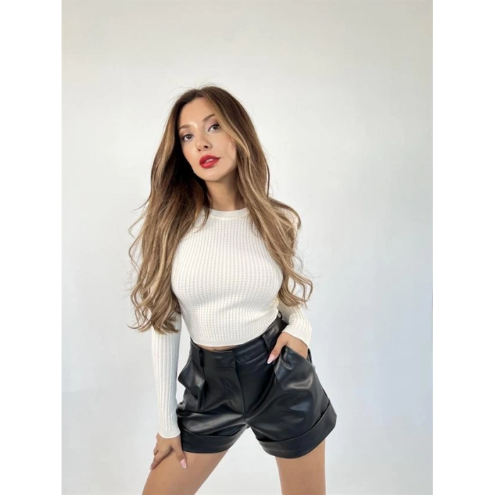 3062 SAĞ ÖRGÜ KAZAK-KREM