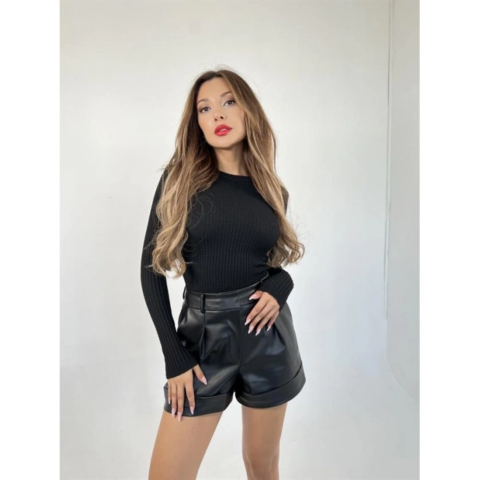 3062 SAĞ ÖRGÜ KAZAK-SİYAH