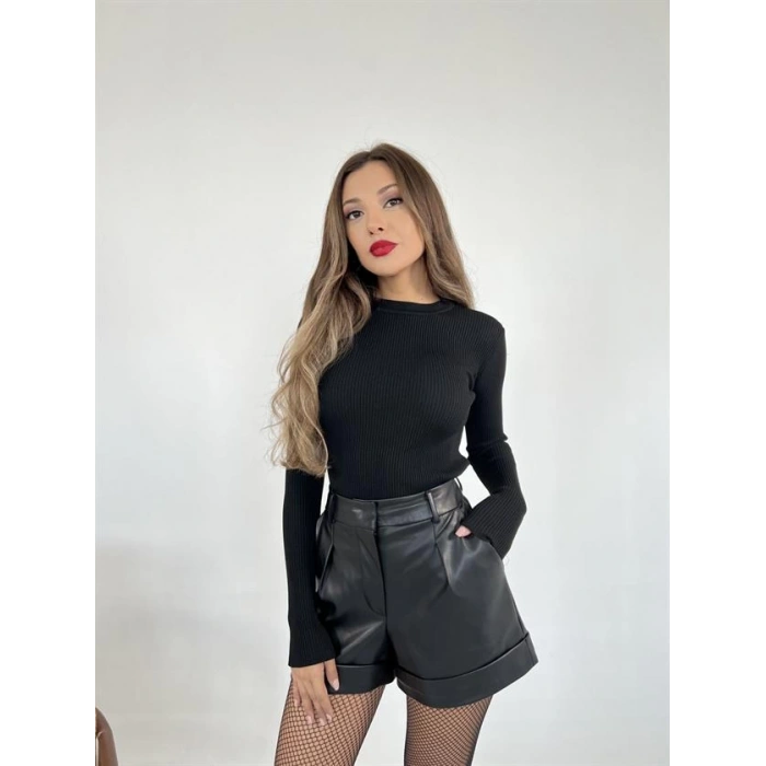 3068 ETEĞİ FIRFIRLI KAZAK-SİYAH