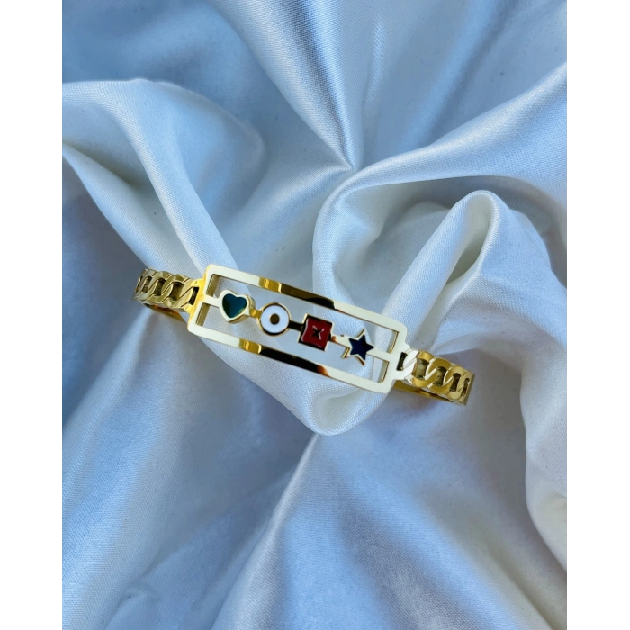 Gold Renkli Şekilli Çelik Kelepçe