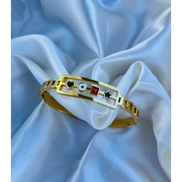 Gold Renkli Şekilli Çelik Kelepçe