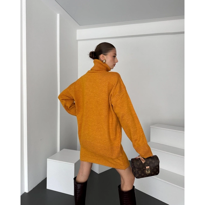 Boğazlı Kazak Ve Etek  İkili Takım