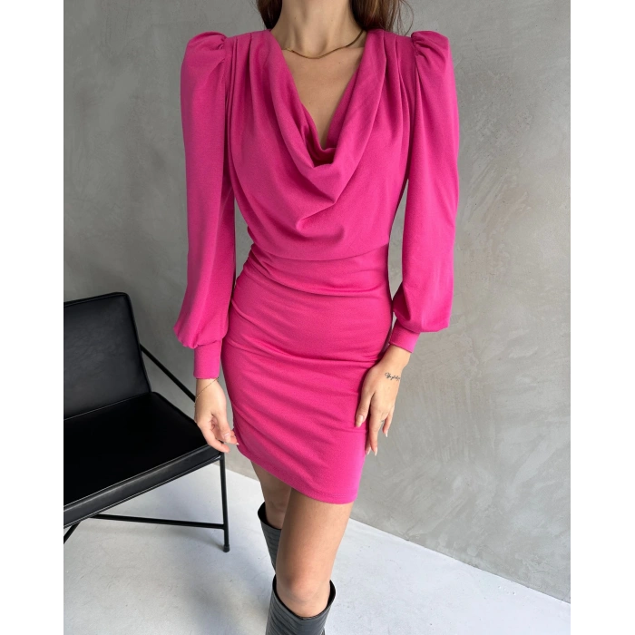 Degaje Yaka Mini Elbise