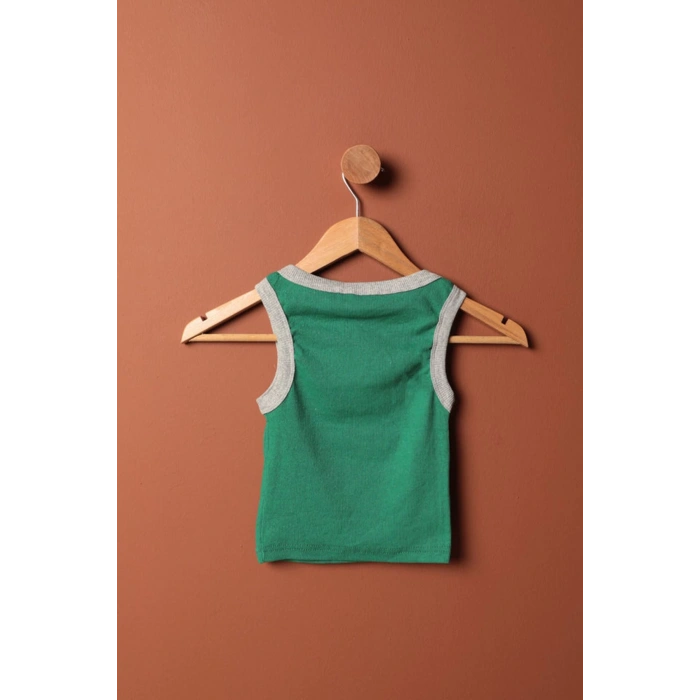 Kaşkorse Kumaş Halter Yaka Kadın Bluz-Yeşil