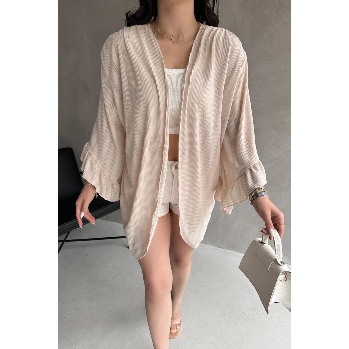 Kolları Volanlı File Hırka