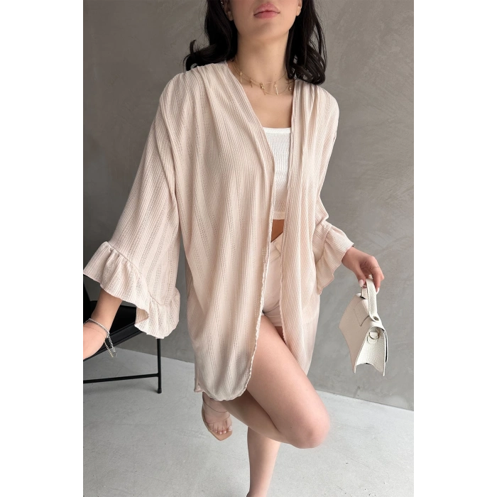 Kolları Volanlı File Hırka