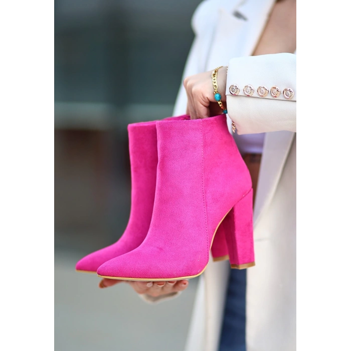Loora Fuşya Süet Topuklu Bot
