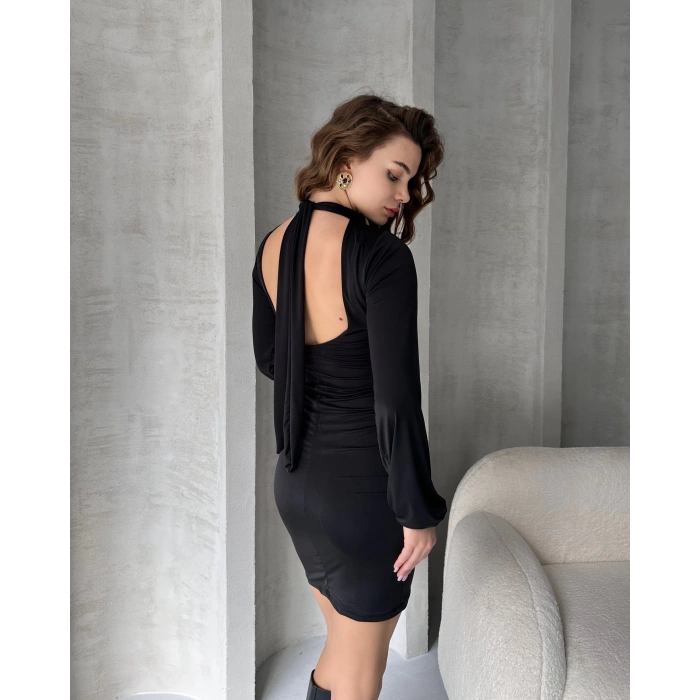 Öpücük Yaka Mini Elbise