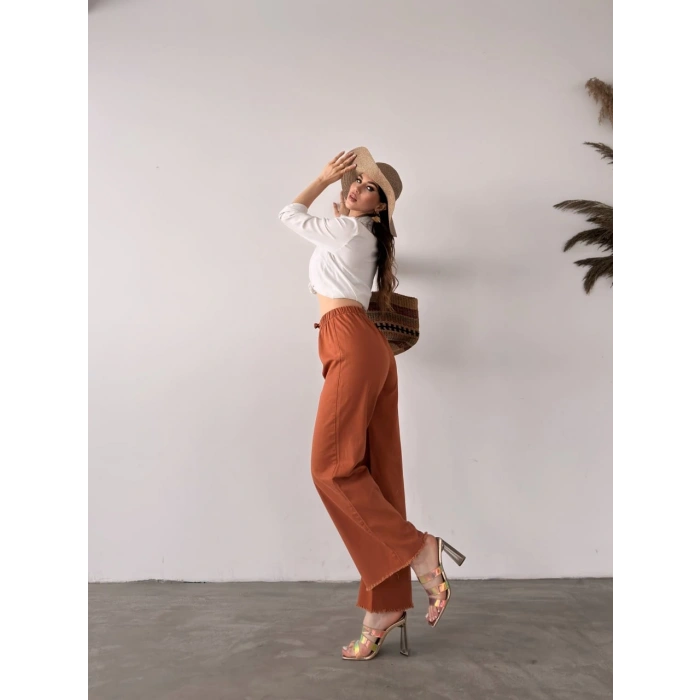 Paçası Püsküllü Palazzo Pantolon