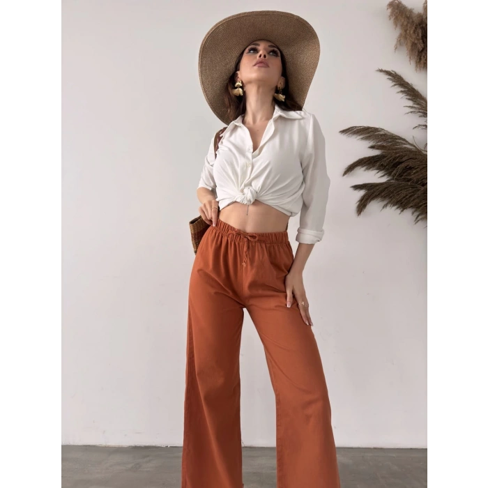 Paçası Püsküllü Palazzo Pantolon