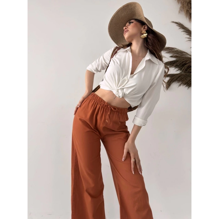 Paçası Püsküllü Palazzo Pantolon