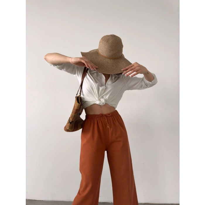 Paçası Püsküllü Palazzo Pantolon