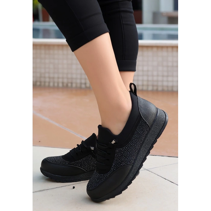 Plani Siyah Cilt Babet Ayakkabı