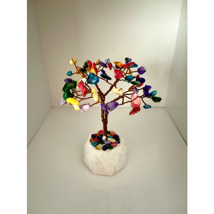 Renkli Çakra Doğaltaş Ağaç