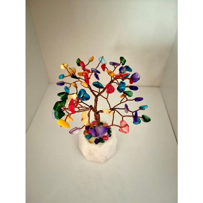 Renkli Çakra Doğaltaş Ağaç