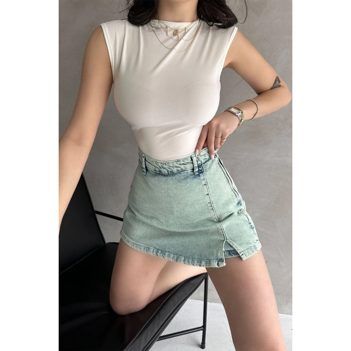 Sırt Dekolteli Buzzy Bluz