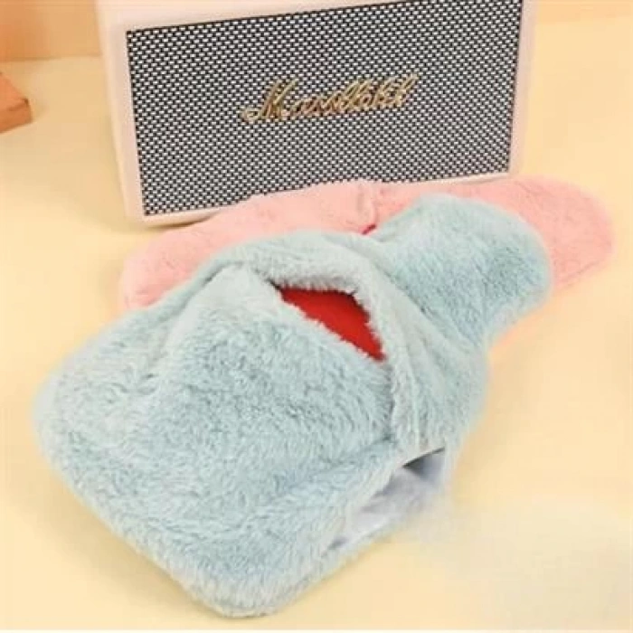 TUFEYO 1 Litre El Geçirmeli Örgülü Sıcak Su Torbası Happy