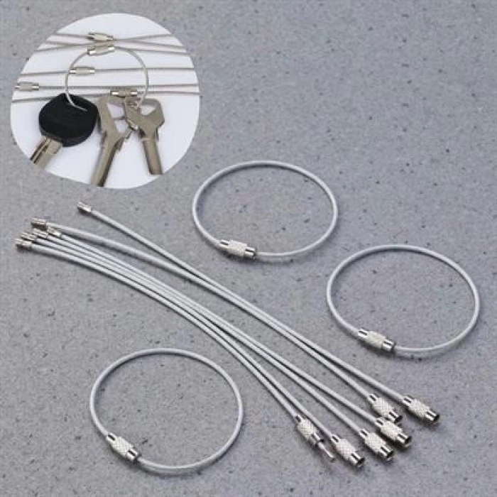 TUFEYO 10lu Paslanmaz Çelik Tel Anahtarlık