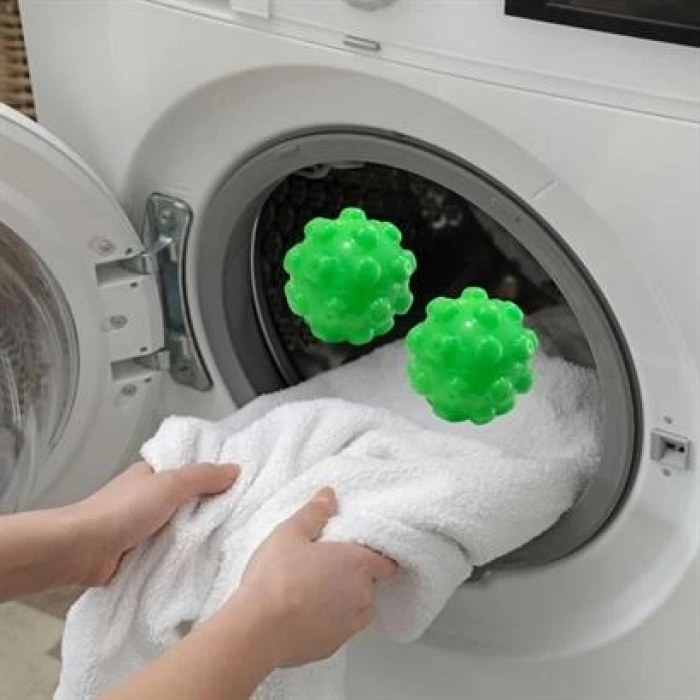 TUFEYO 2li Çamaşır Kurutma Makinası Kurutma Topu Nem Alıcı Düzleyici Koku Giderici Top 2 Adet