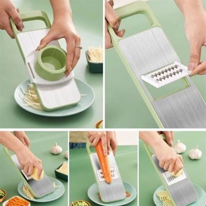 TUFEYO 7 Farklı Bıçaklı Doğrayıcı Keskin Pratik Mutfak Rendesi Doğrayıcı