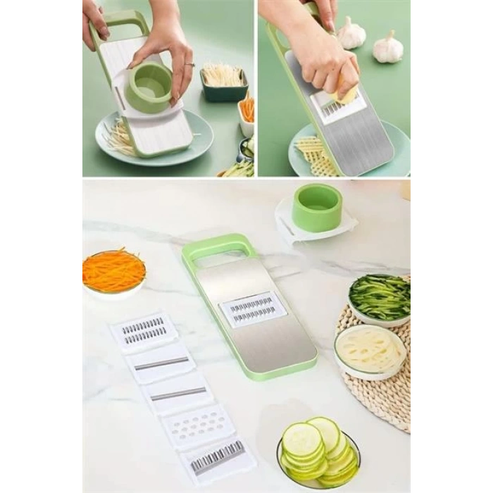 TUFEYO 7 Farklı Bıçaklı Doğrayıcı Keskin Pratik Mutfak Rendesi Doğrayıcı