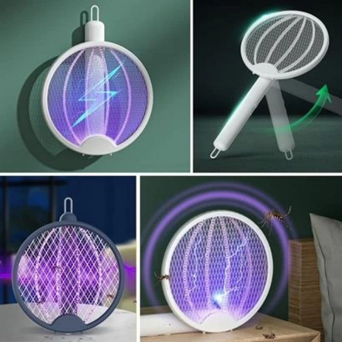 TUFEYO Asılabilen ve Masaüstü Olabilen 2W Sinek Öldürücü Mor Işıklı Raket