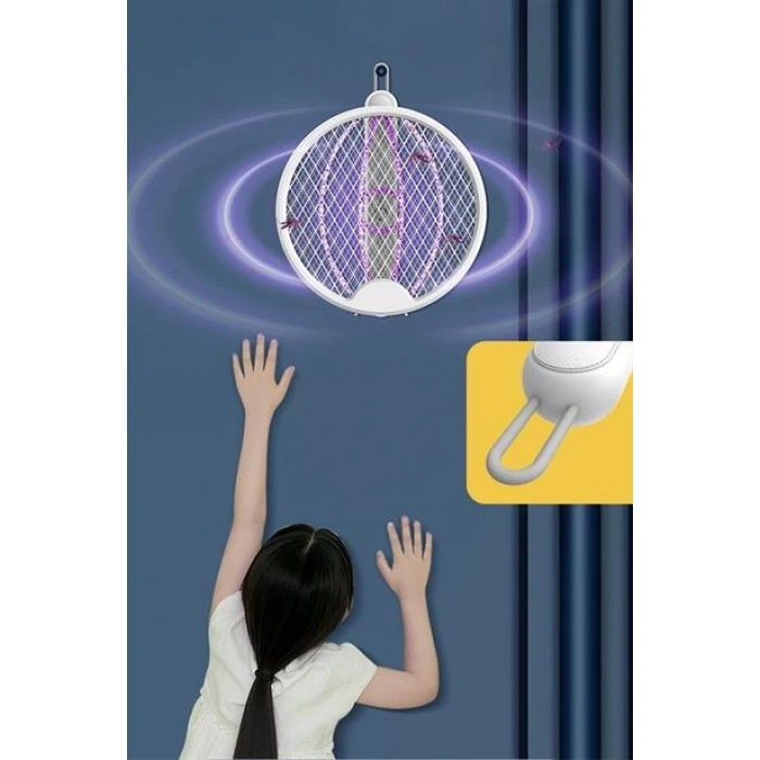 TUFEYO Asılabilen ve Masaüstü Olabilen 2W Sinek Öldürücü Mor Işıklı Raket