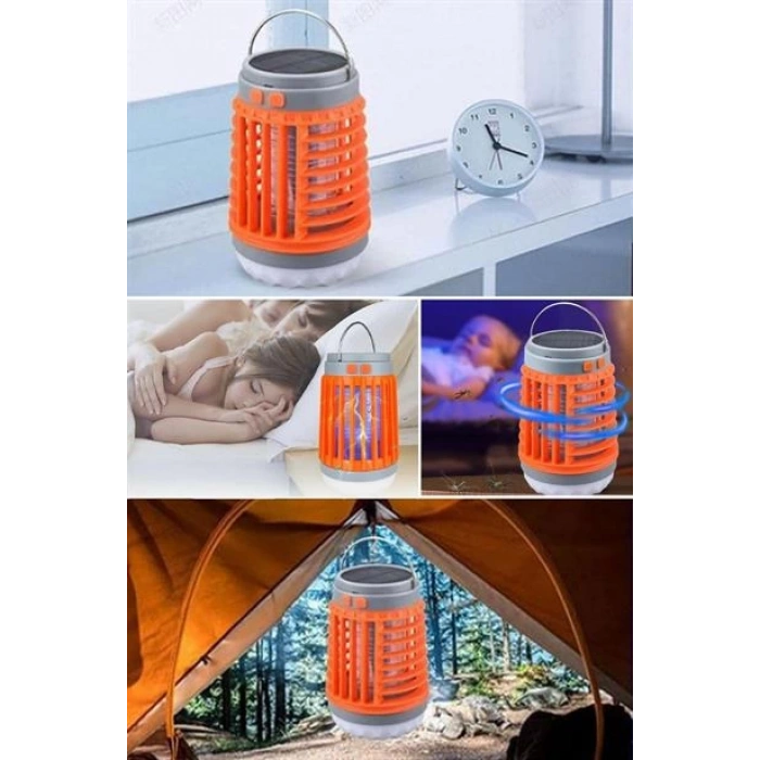 TUFEYO Askılı Solar Enerji İle Şarj Olabilen Sinek Öldürücü Kamp Feneri Işıldak