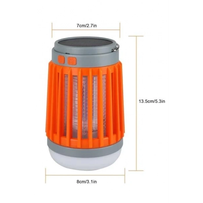 TUFEYO Askılı Solar Enerji İle Şarj Olabilen Sinek Öldürücü Kamp Feneri Işıldak