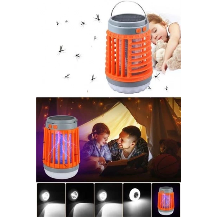 TUFEYO Askılı Solar Enerji İle Şarj Olabilen Sinek Öldürücü Kamp Feneri Işıldak