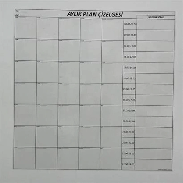 TUFEYO Aylık Planlayıcı Manyetik Duvar Stickerı Takvim Plan Çizelgesi