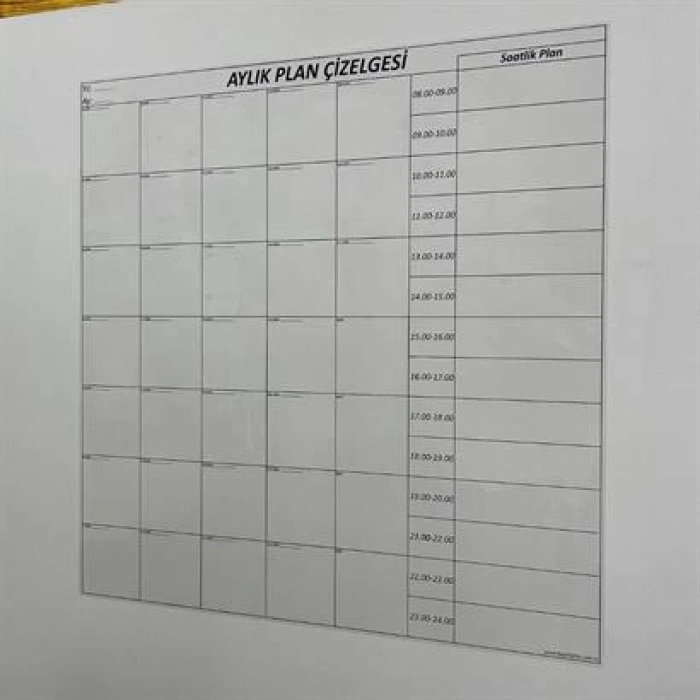 TUFEYO Aylık Planlayıcı Manyetik Duvar Stickerı Takvim Plan Çizelgesi