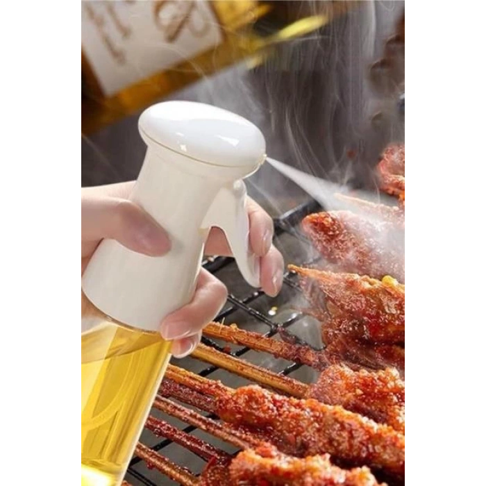 TUFEYO  Çok Amaçlı Cam Şişe Püskürtmeli Dağıtıcı Yağdanlık Limonluk Sirke Sosluk Spreyi Beyaz