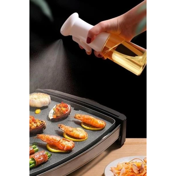 TUFEYO  Çok Amaçlı Cam Şişe Püskürtmeli Dağıtıcı Yağdanlık Limonluk Sirke Sosluk Spreyi Beyaz