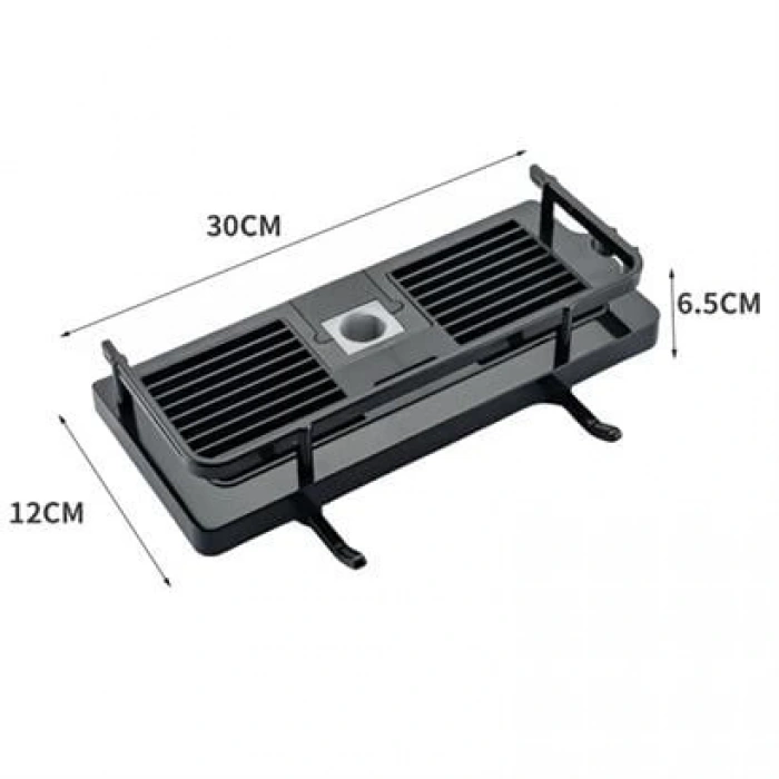 TUFEYO Duş Demirine Takılan Siyah Duş Sabunluk Organizeri Şampuan,Sabun,Lif Standı