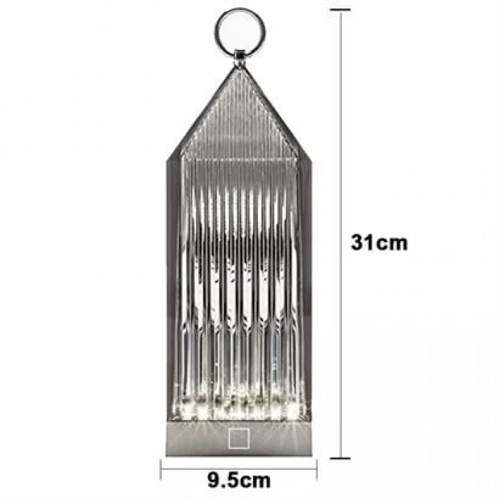 TUFEYO Fener Model USB Şarjlı Dokunmatik 3 Farklı Işık Modlu Masa Üstü Kristal Akrilik Lamba Led