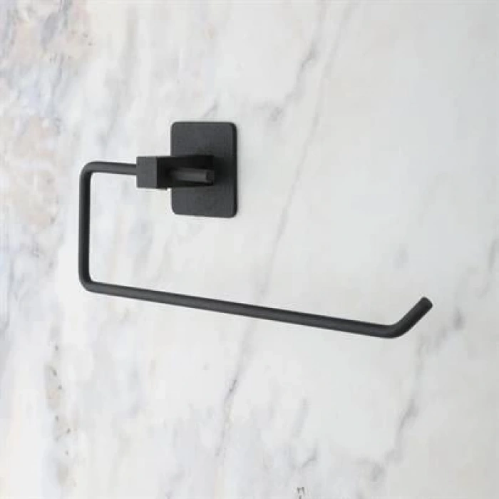 TUFEYO Kendiliğinden Yapışkanlı Siyah Paslanmaz Metal Rulo Havluluk Aparat