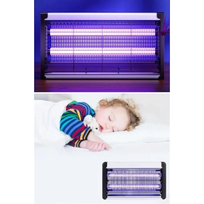 TUFEYO Masaüstü veya Duvara Asılabilen 10W Uzun Enli Sessiz Sinek Öldürücü UV Mor Işıklı Makina