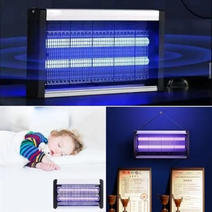 TUFEYO Masaüstü veya Duvara Asılabilen 10W Uzun Enli Sessiz Sinek Öldürücü UV Mor Işıklı Makina